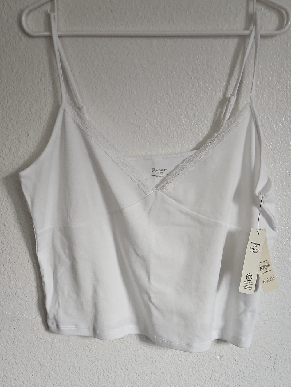 No Boundaries Lace Trim V-Neck Cami